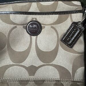 Coach Beige and Brown Signature Crossbody